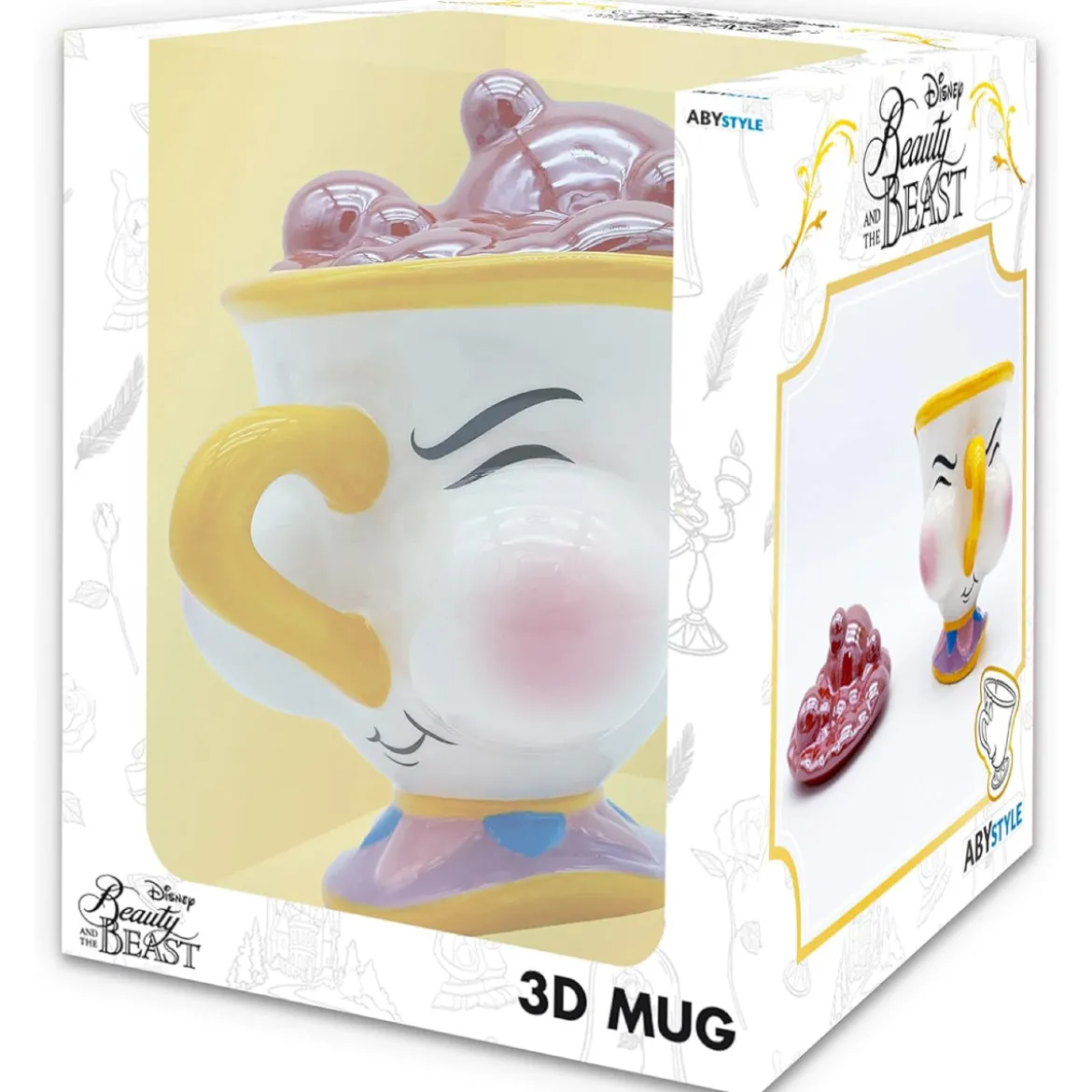 disney: la bella e la bestia - tazza 3d - chicco con bolle