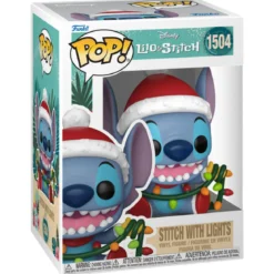 disney: stitch holiday - stitch with lights 9cm - funko pop 1504
