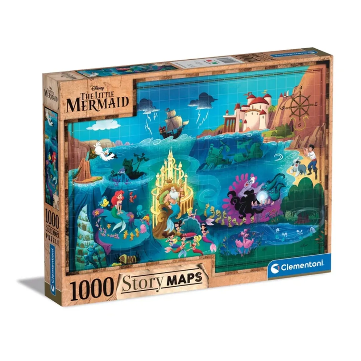 disney: the little mermaid - story maps - puzzle 1000 pezzi