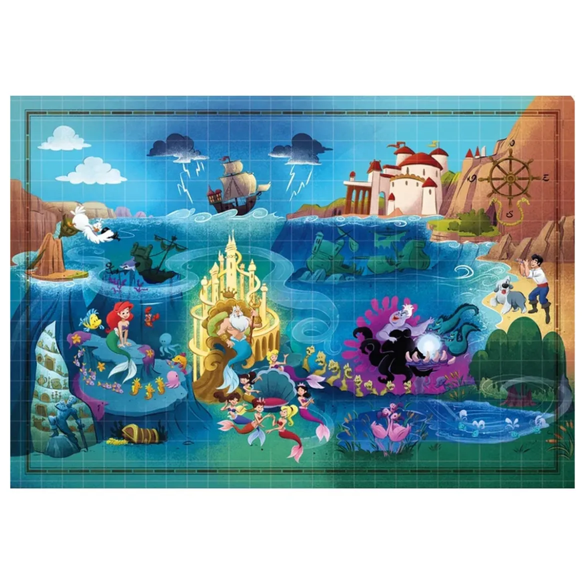 disney: the little mermaid - story maps - puzzle 1000 pezzi