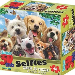 dogs selfie - puzzle 3d 48 pezzi