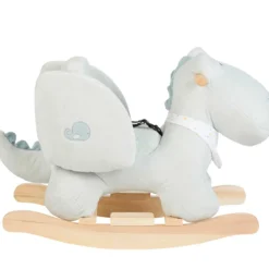 dondolo romeo il coccodrillo in legno e peluche - 60x30x45cm