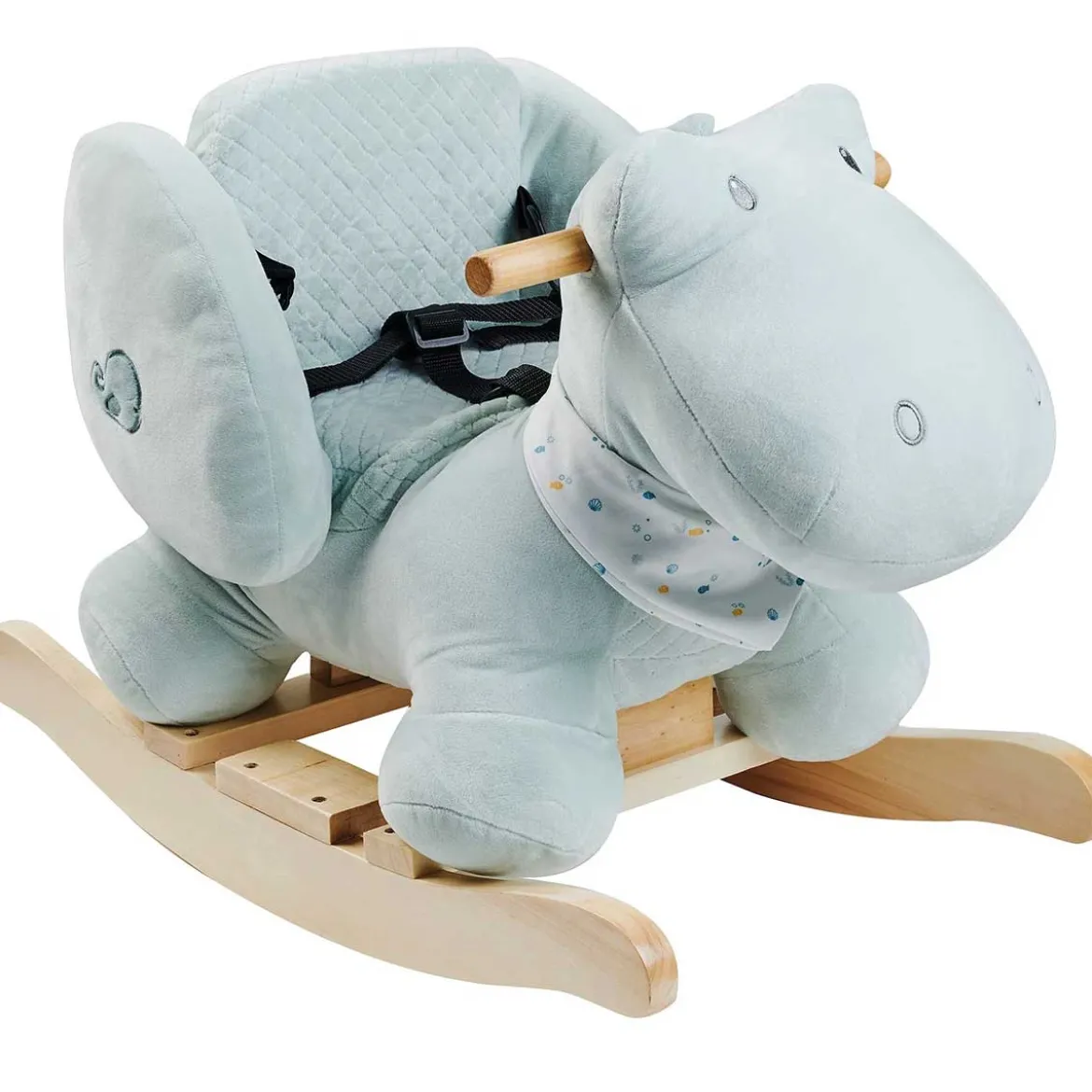 dondolo romeo il coccodrillo in legno e peluche - 60x30x45cm