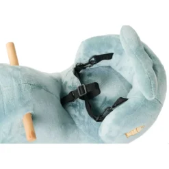 dondolo sally la balena in legno e peluche - 60x30x45cm