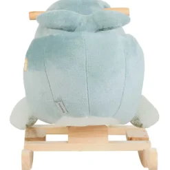 dondolo sally la balena in legno e peluche - 60x30x45cm