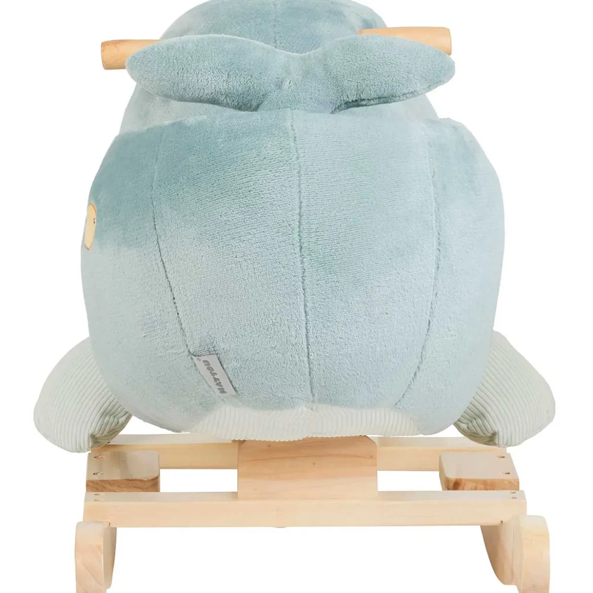 dondolo sally la balena in legno e peluche - 60x30x45cm