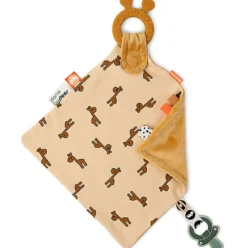 doudou con massaggiagengive raffi mostarda -22x22 cm