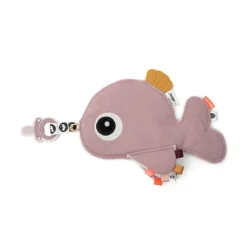 doudou con reggiuciuccio cozy friend wally - rosa cipria - 25x22 cm