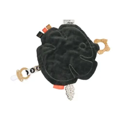 doudou 3in1 con portaciuccio e massaggiagengive tiny tropics, verde - 30x30 cm