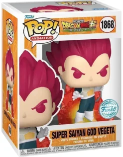 dragon ball super - vegeta super saiyan god 9cm - funko pop! 1868 glow