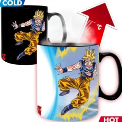 dragon ball - tazza heat change 460ml - goku vs buu