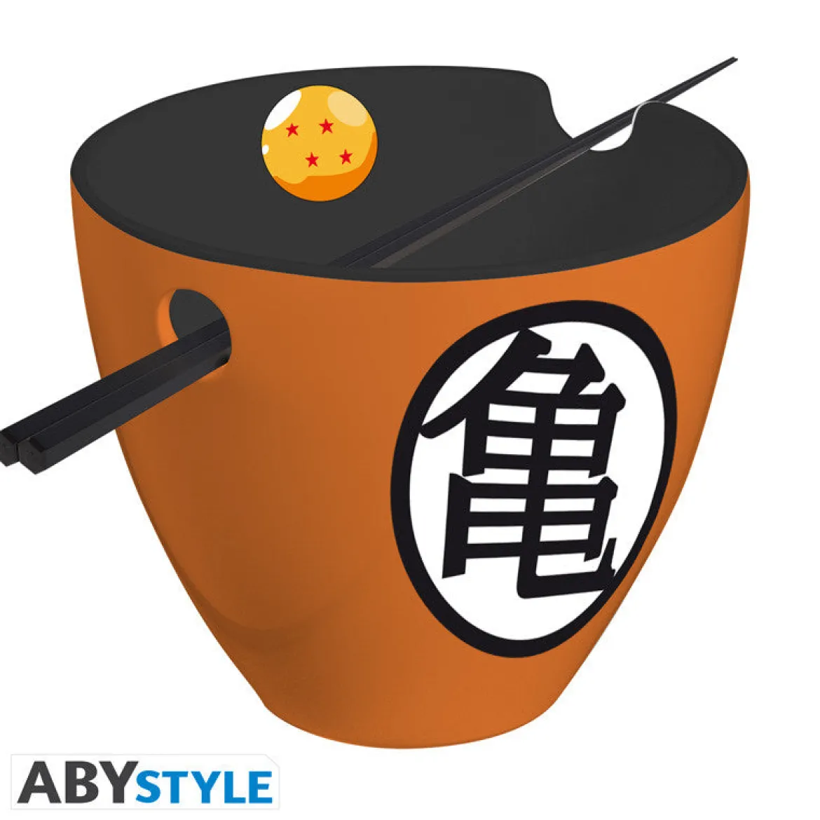 dragon ball z - ciotola per ramen 370ml + bacchette - simboli di goku