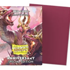 dragon shield standard sleeves - 25th special edition red gold dual matte (100 bustine protettive)