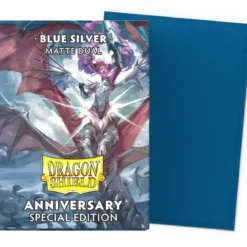 dragon shield standard sleeves - 25th special edition blue/silver dual matte (100 bustine protettive)