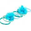 elastico per capelli pammy blu e smeraldo