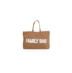 family bag borsa fasciatoio 55 x 18 x 40 cm - camoscio con dettagli teddy - include materassino per il cambio!