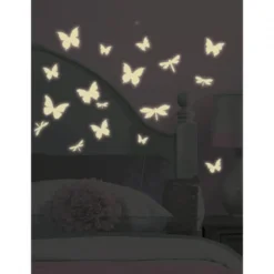 farfalle fluorescenti adesivo removibile da parete