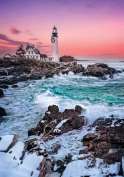 first snow at portland head - puzzle 1000 pezzi