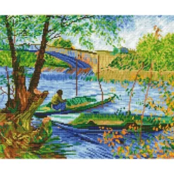 fishing in spring van gogh - diamond dotz intermediate dd9.036 50x40cm