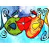 fishy kissy - diamond dotz intermediate dd7.032 42x30cm
