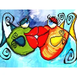 fishy kissy - diamond dotz intermediate dd7.032 42x30cm
