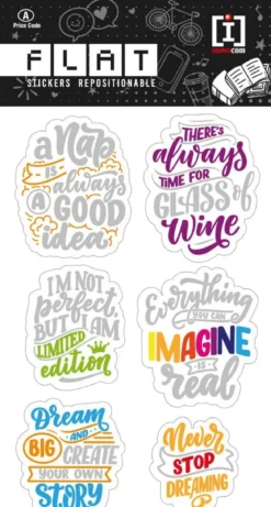 flat - phrases in life - adesivi trasparenti