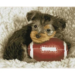footy pup - diamond dotz squares dq8.017 41x32cm