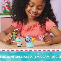 gabby's dollhouse - pack da 5 personaggi in campeggio
