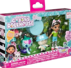 gabby's dollhouse - pack da 5 personaggi in campeggio