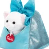 gatto in borsetta con fiocco - peluche 20cm