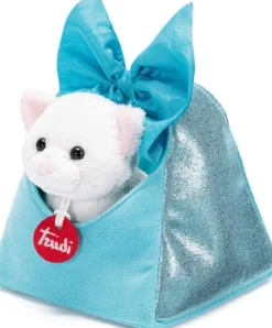 gatto in borsetta con fiocco - peluche 20cm