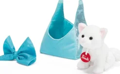 gatto in borsetta con fiocco - peluche 20cm