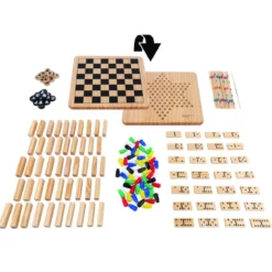 6 giochi riuniti in legno