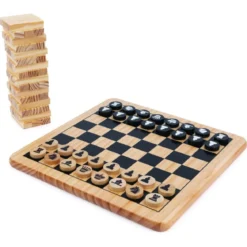 6 giochi riuniti in legno