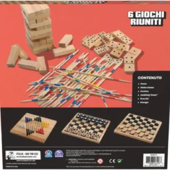 6 giochi riuniti in legno