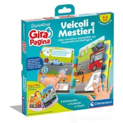 girapagina - libro interattivo gira pagina con lettura del testo - veicoli e mestieri