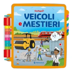 girapagina - libro interattivo gira pagina con lettura del testo - veicoli e mestieri