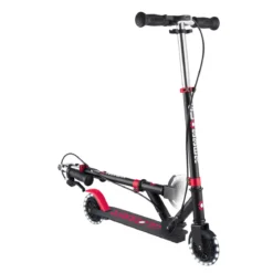 globber - flow foldable junior light - monopattino pieghevole con luci - black pink