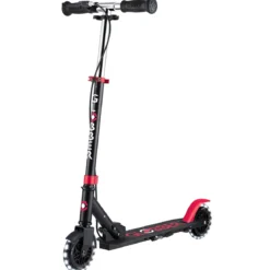 globber - flow foldable junior light - monopattino pieghevole con luci - black pink