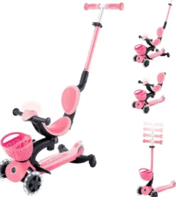 globber - go-up baby light 360° - deep pastel pink