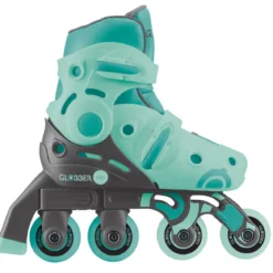 globber - learning inline skates 2 in 1 - verde menta (taglia 30-33)
