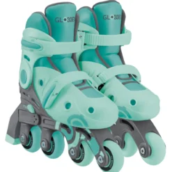 globber - learning inline skates 2 in 1 - verde menta (taglia 26-29)
