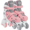 globber - learning inline skates 2 in 1 - rosa pastello (taglia 26-29)