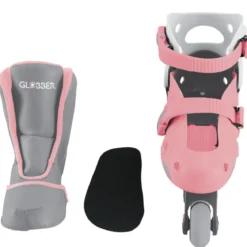 globber - learning inline skates 2 in 1 - rosa pastello (taglia 26-29)