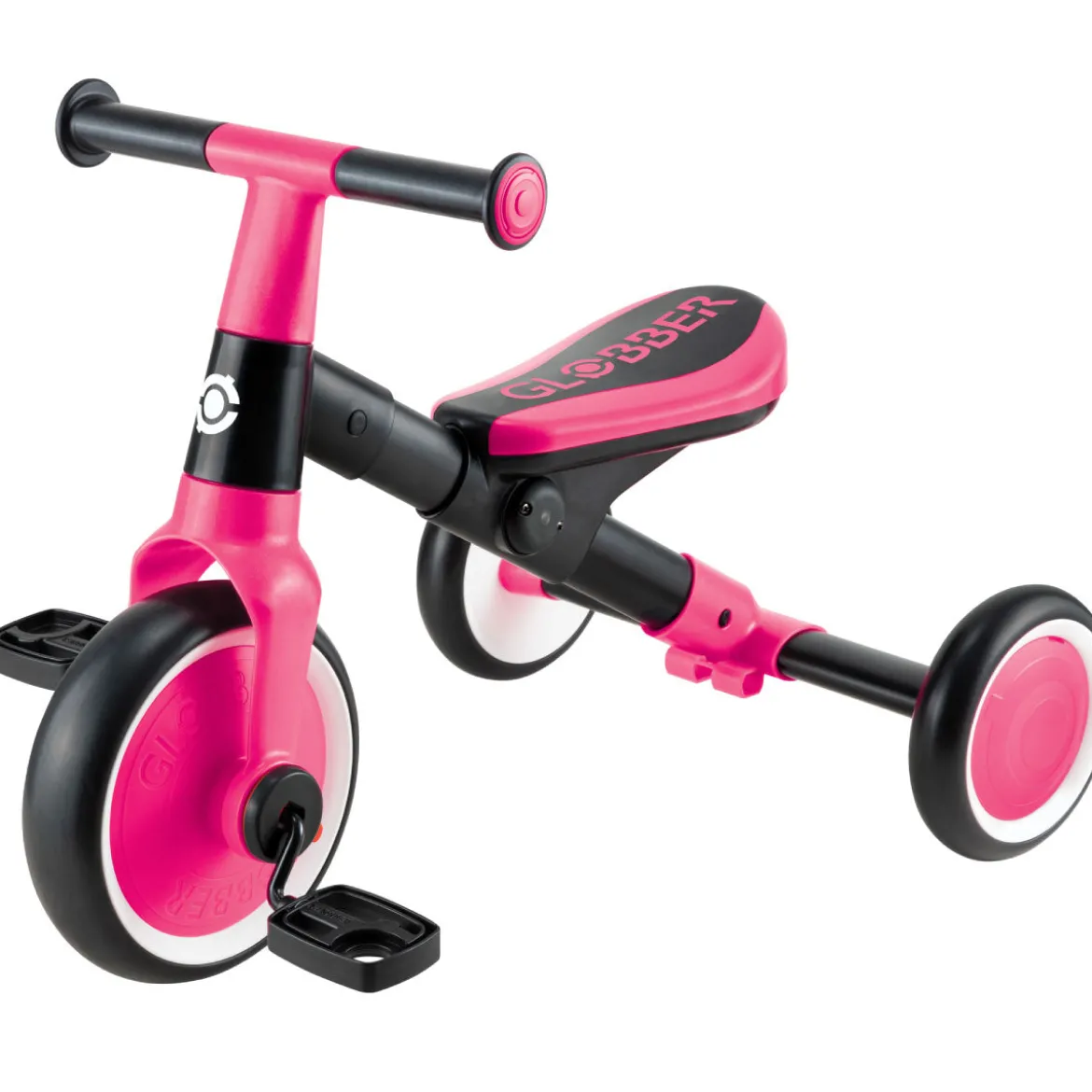 globber - learning trike - triciclo 2 in 1 - rosa neon