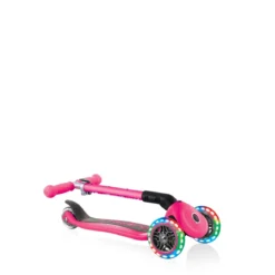 globber - primo foldable lights - monopattino pieghevole con luci - rosa scuro