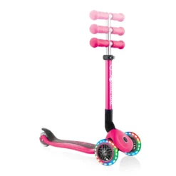 globber - primo foldable lights - monopattino pieghevole con luci - rosa scuro
