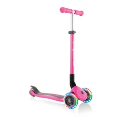 globber - primo foldable lights - monopattino pieghevole con luci - rosa scuro