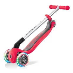 globber primo foldable lights - monopattino a tre ruote pieghevole - red