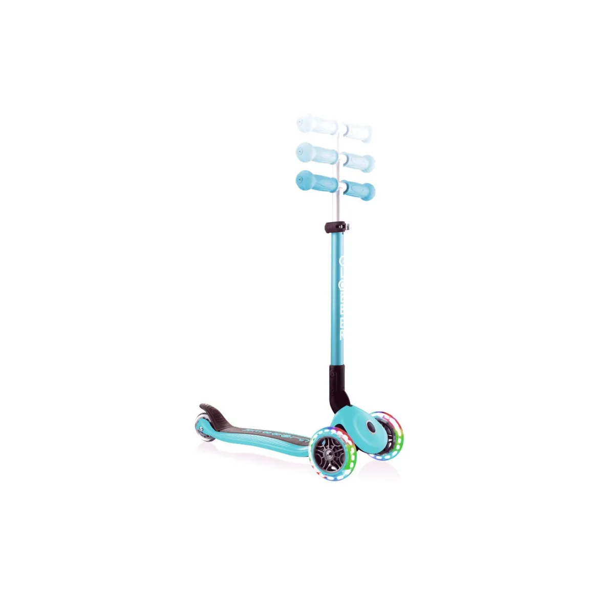 globber primo foldable lights - monopattino a tre ruote pieghevole - navy blue